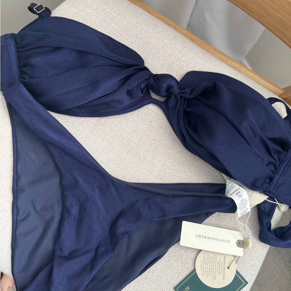 Anthropologie Navy Bikini Set